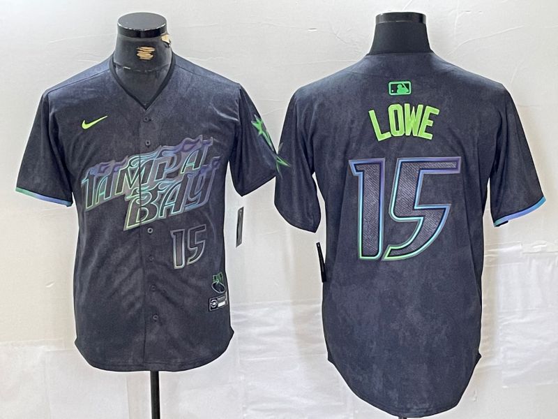 Men Tampa Bay Rays #15 Lowe Black City Edition Nike 2024 MLB Jersey style 4->tampa bay rays->MLB Jersey